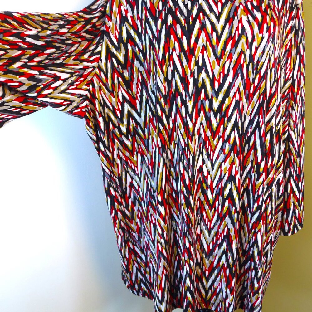 Susan Graver‎ Plus Sz 3XL Abstract Long Sleeve Mock Neck Pullover Blouse - Picture 7 of 8